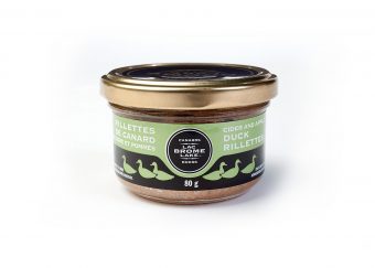 Rillettes de canard au cidre et pommes en verrine