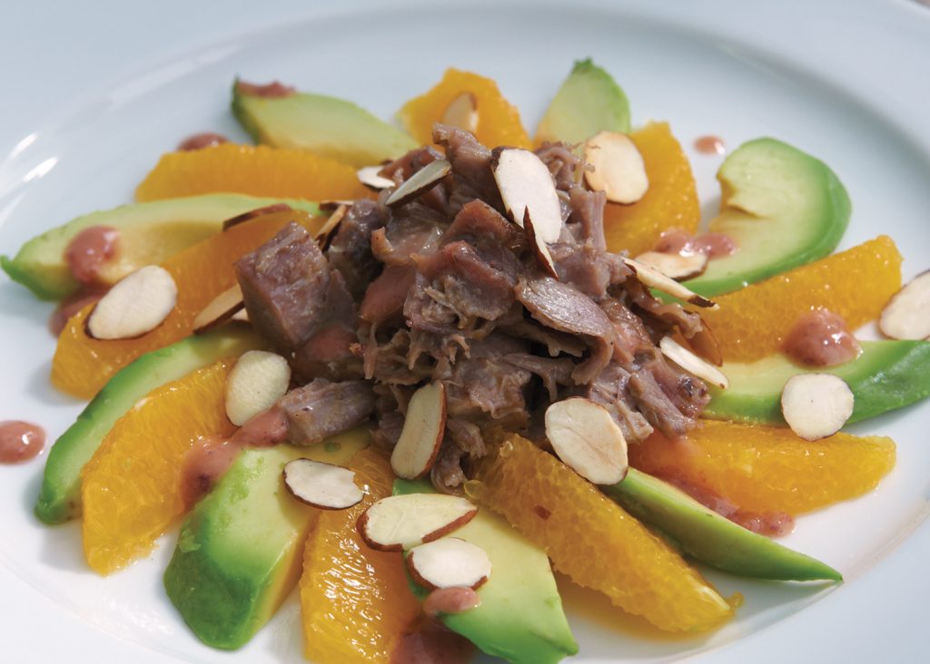 salade canard avocat orange