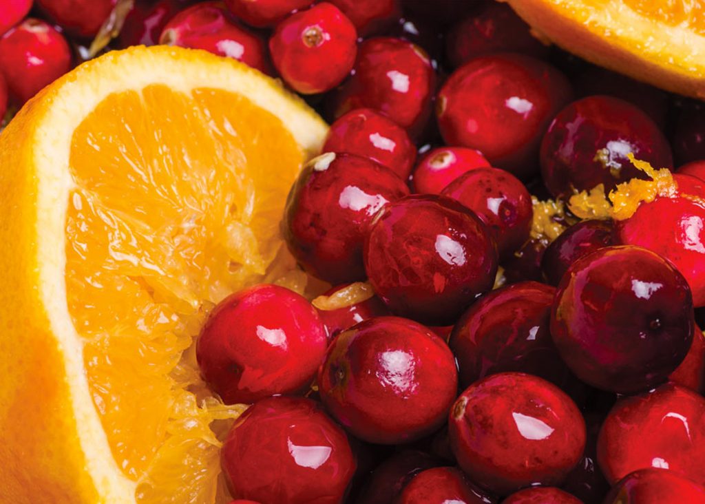 Sauce à la crème et compote de canneberge et orange