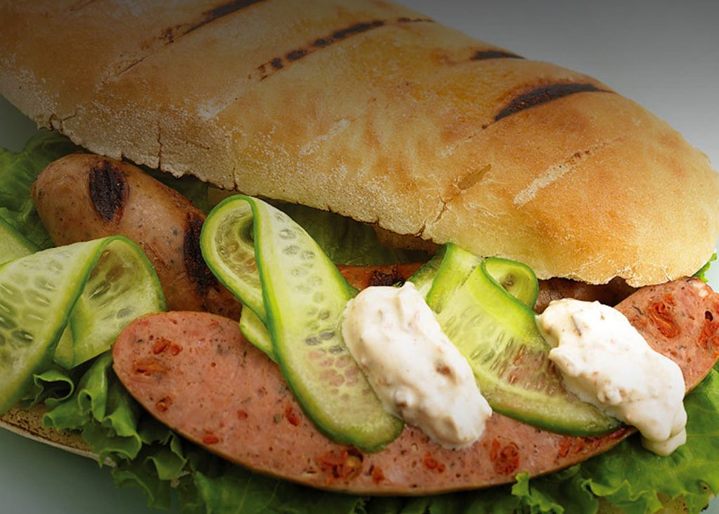 Ciabattas saucisses canard tomates