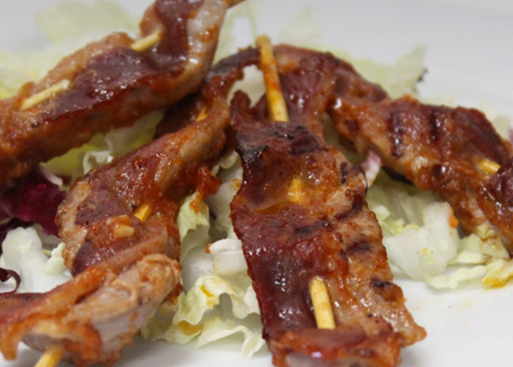 Brochettes duo de canard fumé