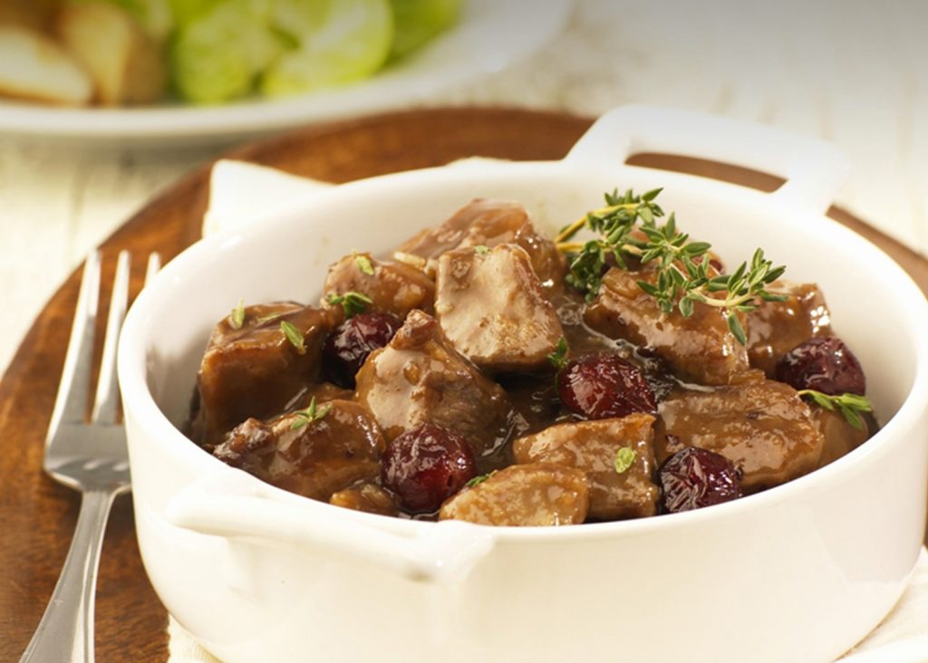 Mijoté de poitrines de canard aux canneberges