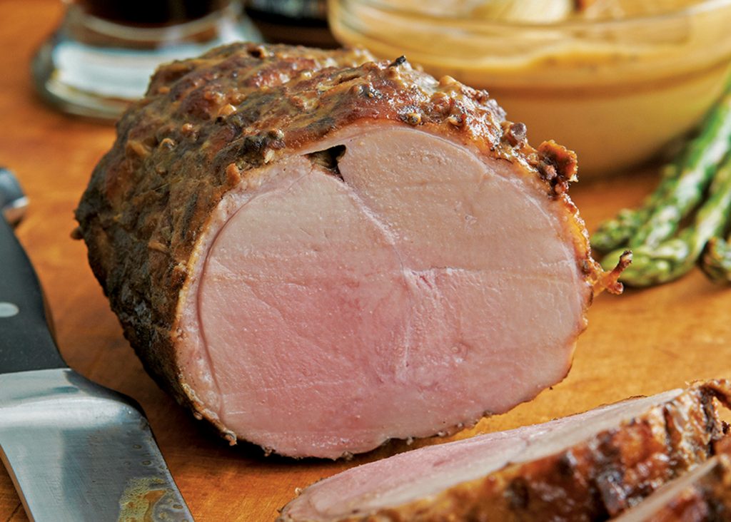 Rôti de canard mariné à la bière et à la moutarde