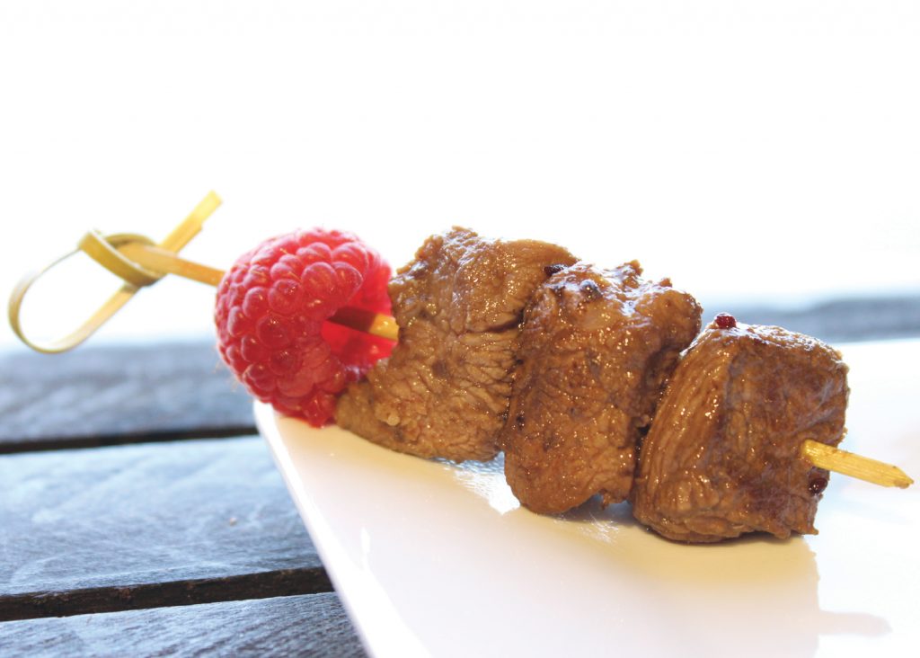 brochette framboise canard