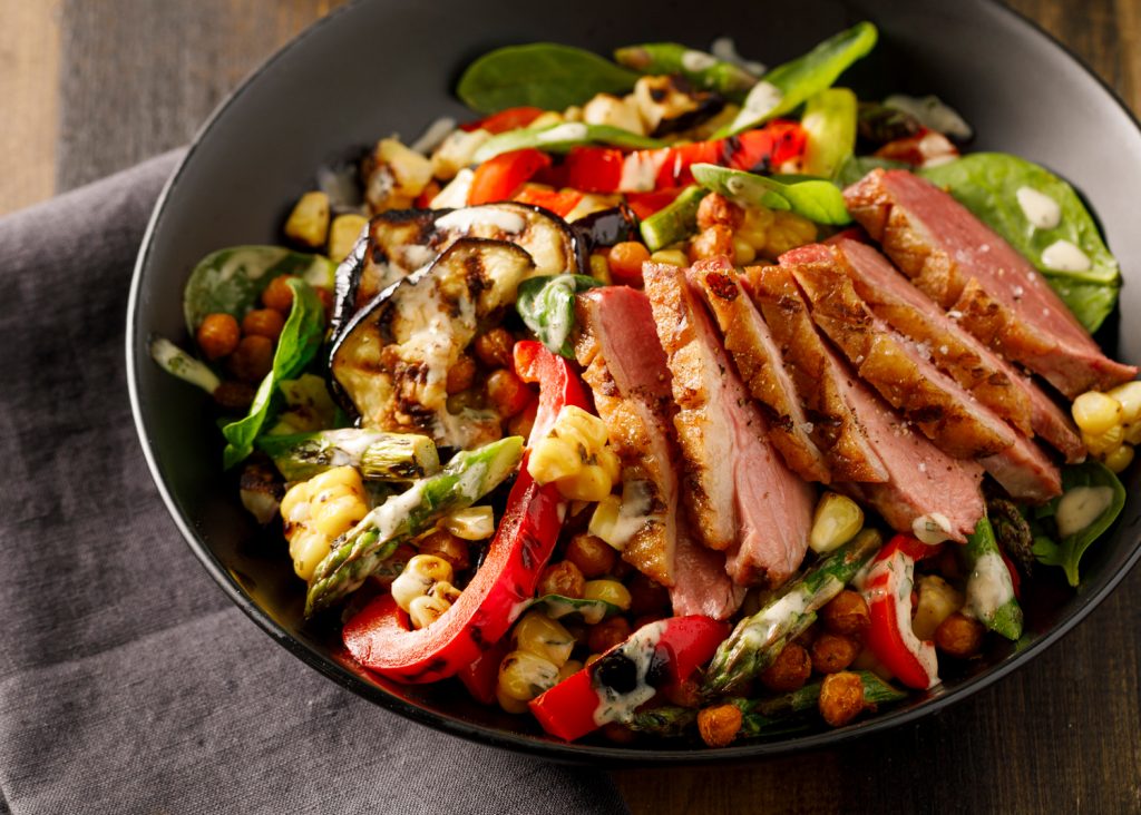 salade canard grillé